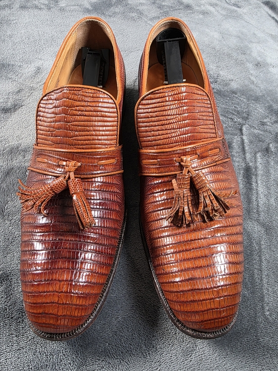 Netteleton Century II Mens Loafers Lizard Leather Shoes Black Size 8.5D U.S.A. main image 5